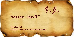 Vetter Jenő névjegykártya