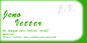 jeno vetter business card